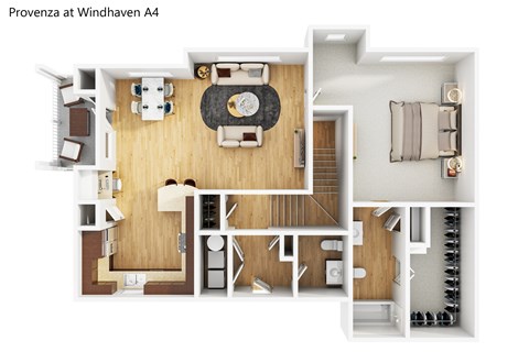 A floor plan of a Halcyon Castle Hills A4 apartment.